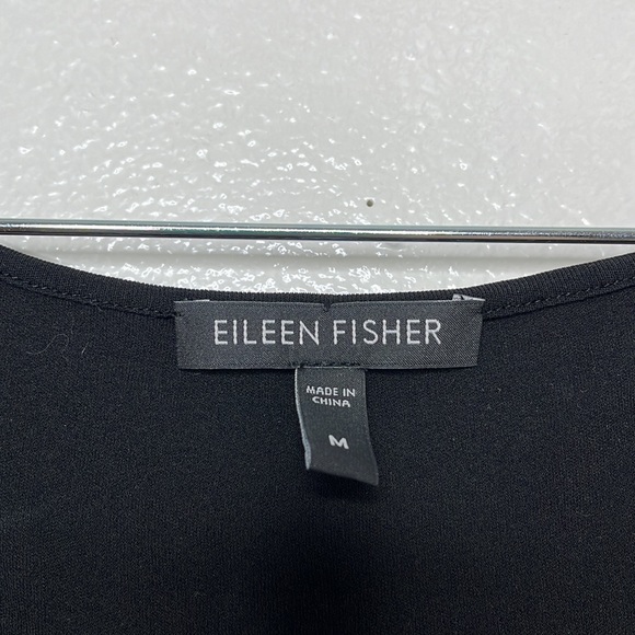 Eileen Fisher Black 100% Silk Slip Tank Dress Sz M - Picture 2 of 4